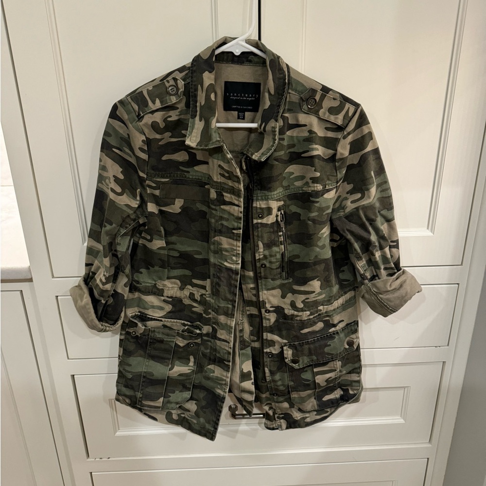 Sanctuary Camo Utility Jacket in Green and Tan